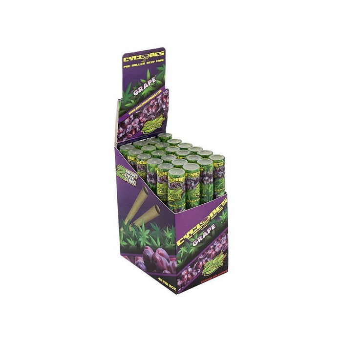 CYCLONES HEMP WRAPS CONE - 24 packs Leaf Wrap ONE Grape