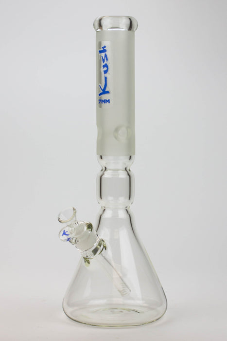 16" KUSH / 7mm / curved tube glass water bong-Blue - One Wholesale