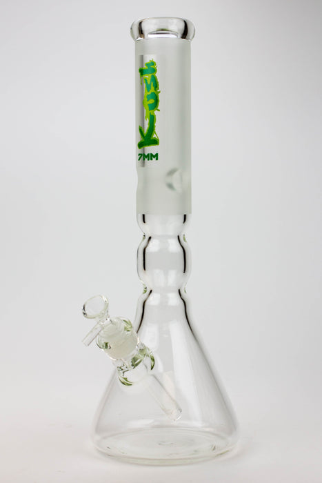 16" KUSH / 7mm / curved tube glass water bong-Green - One Wholesale