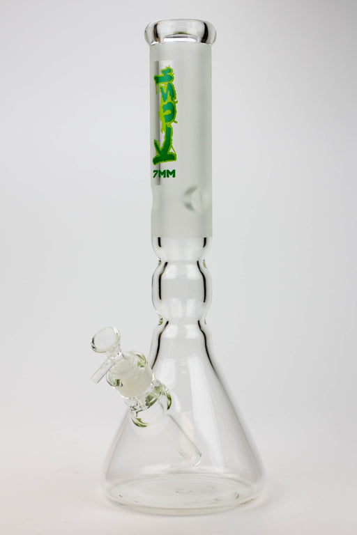 16" KUSH / 7mm / curved tube glass water bong Glass Bong Canadian Distributor Green