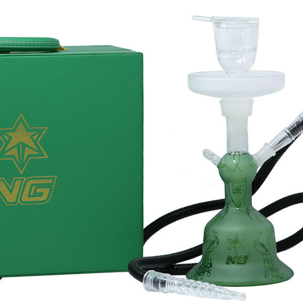 NG-13 inch Sandblasted Hookah Set [TD-2] Hookah High-End Brands Glass Green