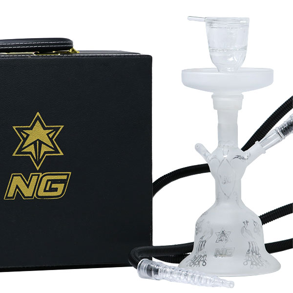NG-13 inch Sandblasted Hookah Set [TD-2] Hookah High-End Brands Glass Clear
