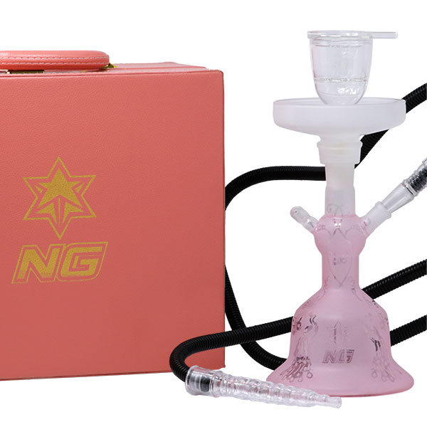 NG-13 inch Sandblasted Hookah Set [TD-2] Hookah High-End Brands Glass Pink