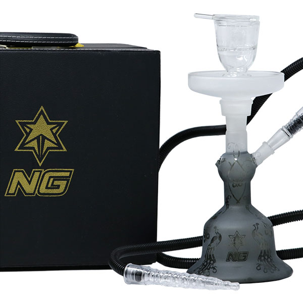 NG-13 inch Sandblasted Hookah Set [TD-2] Hookah High-End Brands Glass Black