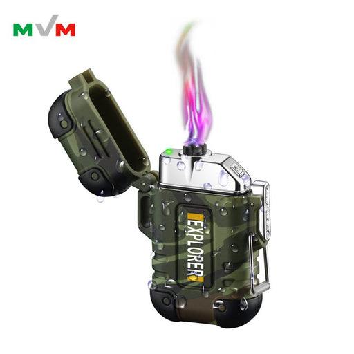 Waterproof Flameless Electric Dual Arc Plasma Beam USB rechargeable [MLT234] Lighter Canadian Distributor Green
