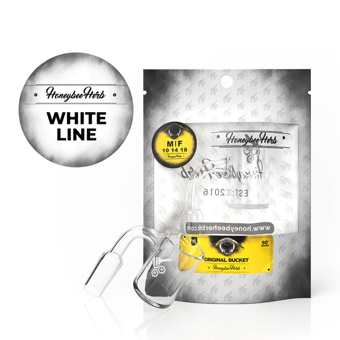 Honeybee Herb White Line 90° White Original Bucket Quartz Banger