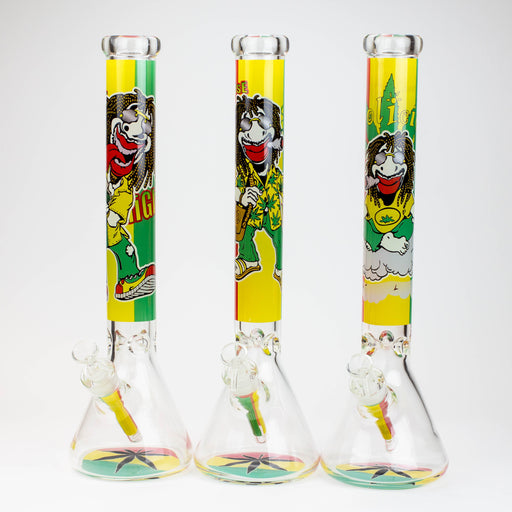 17.5" Rasta Man / 7 mm / classic beaker glass bong Glass Bong ONE