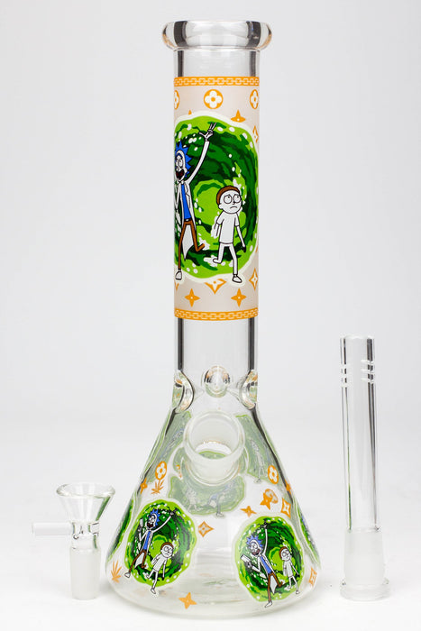 10" NM glass water bong-Glow in the dark- - One Wholesale