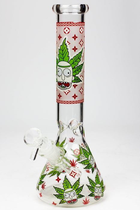 10" NM glass water bong-Glow in the dark-Red - One Wholesale
