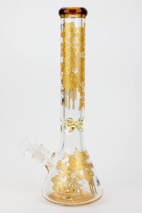 16" SOUL glass BEE / 9 mm / beaker glass bong  [S2076]- - One Wholesale