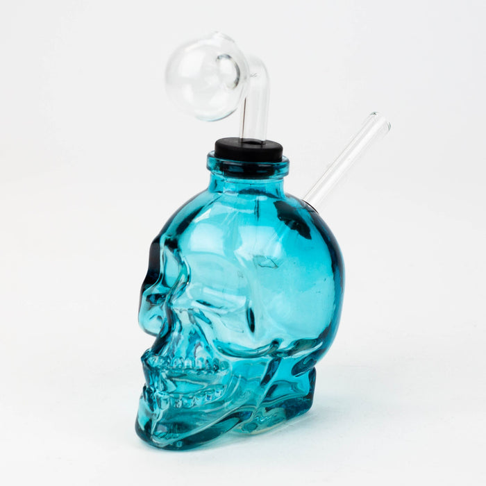 Soft Glass Skull oil bong-Blue - One Wholesale