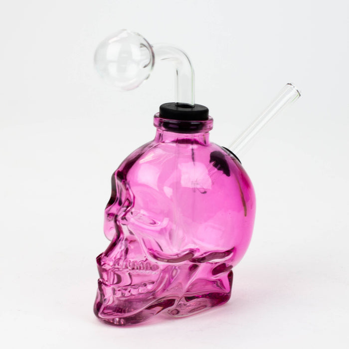 Soft Glass Skull oil bong-Pink - One Wholesale