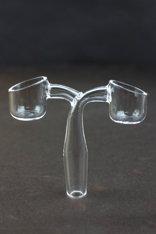Double Head Quartz Banger with 2 bowls Bowl · Banger · Oil Burner Canadian Distributor 14 mm Male