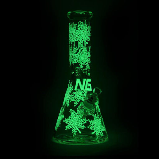NG-13 inch 7mm Glow-In-The-Dark Leaves [ST011] Glass Bong High-End Brands Glass