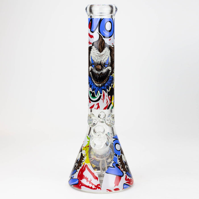 14" Freaky Clown Glow in the dark 7mm Glass Bong JJ Distribution