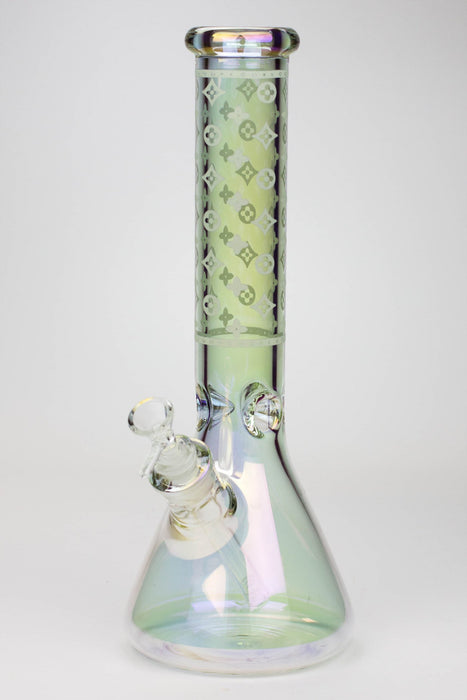 14" Luxury Logo 7 mm classic Electroplated Glass beaker Bong n-Dream Colour-C - One Wholesale
