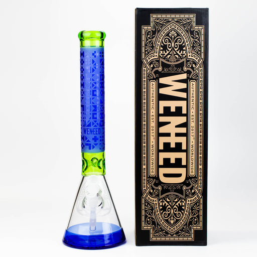 WENEED®-18" Cipher Text Beaker 7mm Glass Bong WENEED®