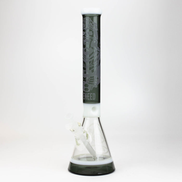 WENEED®-18" Undead Warrior Beaker 7mm Glass Bong WENEED® White