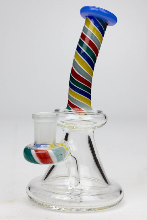 Water Pipe 7 inches rig striped Glass Rig Honeybee Herb
