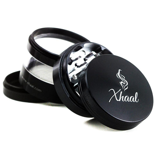 4 PART GRINDER + WINDOW Regular Grinder Xhaal Inc black