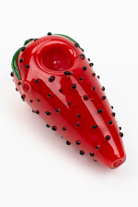 4" GLASS PIPE-Strawberry [XTR1059]- - One Wholesale