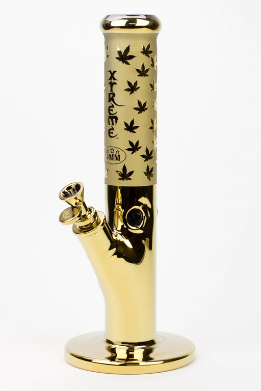 13" XTREME glass / 9 mm / Electroplating Straight Tube Bong Glass Bong Canadian Distributor Metallic Gold