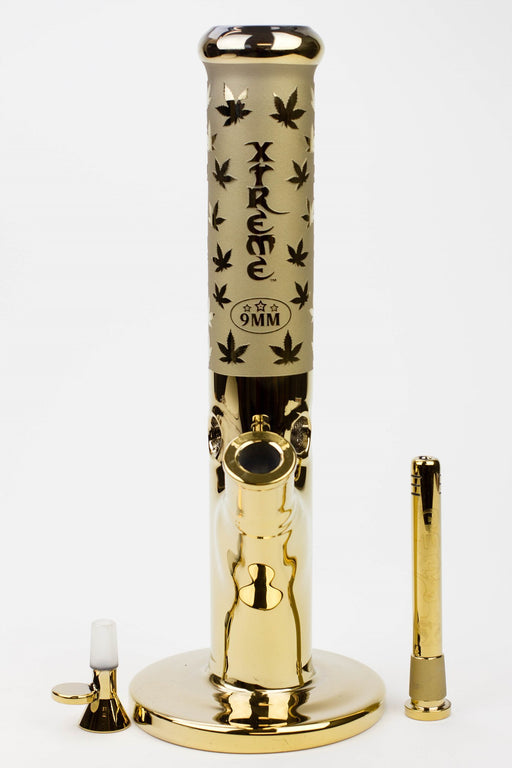 13" XTREME glass / 9 mm / Electroplating Straight Tube Bong Glass Bong Canadian Distributor
