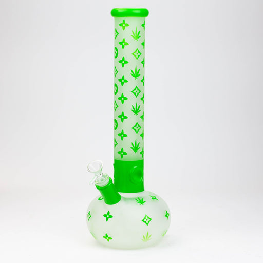 15.5" LX pattern 7 mm frosted glass water bong [AK-K3] Glass Bong Canadian Distributor