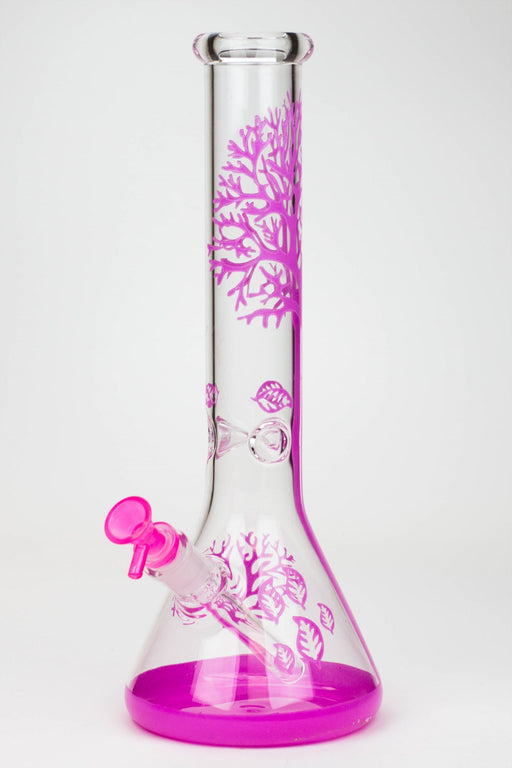 14" Tree of Life classic beaker glass bong Glass Bong Canadian Distributor Pink