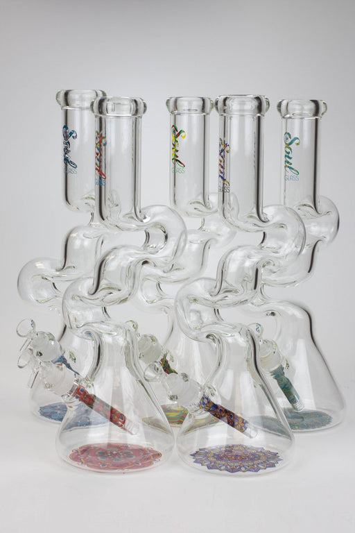 16.5" SOUL Glass 7mm Zig-zag glass water bong Glass Bong Canadian Distributor
