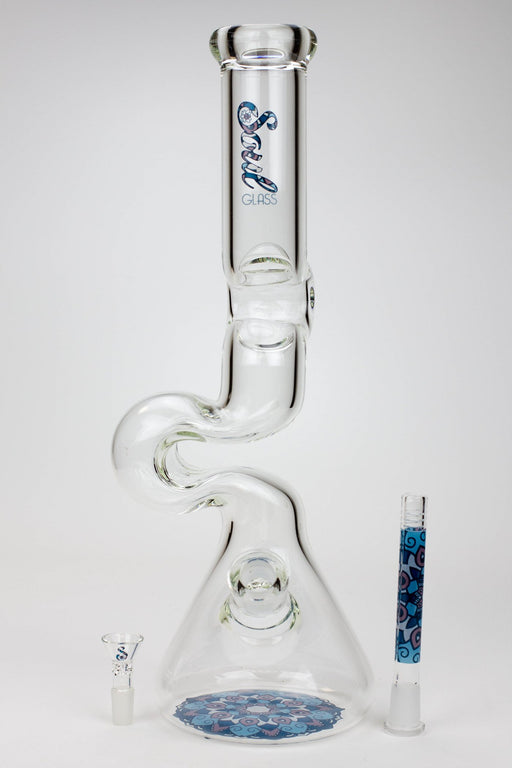 16.5" SOUL Glass 7mm Zig-zag glass water bong Glass Bong Canadian Distributor