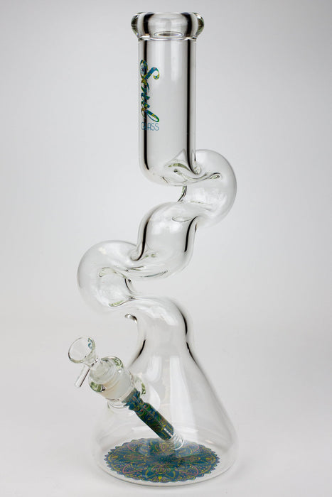 16.5" SOUL Glass 7mm Kink Zong glass water bong-C - One Wholesale