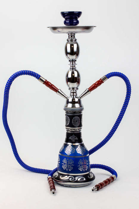 20" 2 hoses decorative metal baluster Hookah [AK2268] Hookah Canadian Distributor Blue
