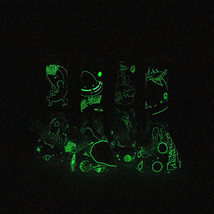 8" NM  Cartoon glass water bong - Glow in the dark