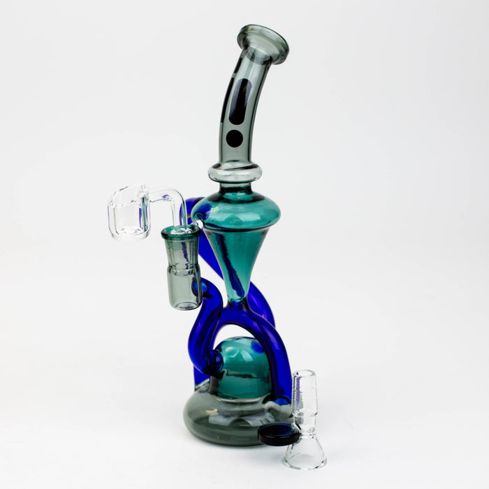 10" Infyniti Glass 2-in-1 recycler-Black-Teal - One Wholesale