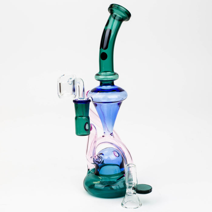 10" Infyniti Glass 2-in-1 recycler-Teal-Blue - One Wholesale