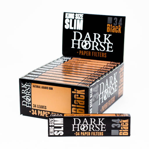 Rolling Paper DARK HORSE king slim Black Paper + Filters with stick King Size BANKA