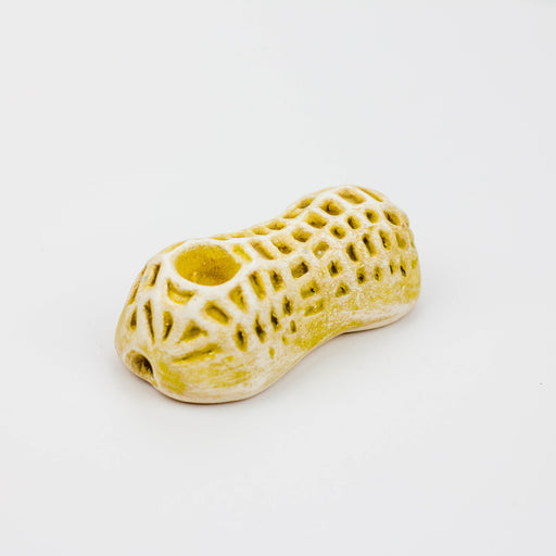 Handmade Ceramic Smoking Pipe [Peanut] Ceramic Black Piranha Designs