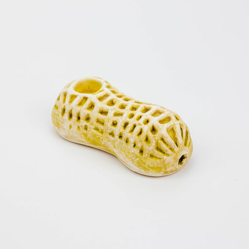 Handmade Ceramic Smoking Pipe [Peanut] Ceramic Black Piranha Designs