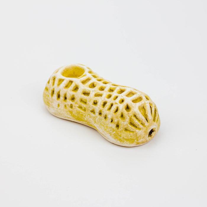 Handmade Ceramic Smoking Pipe [Peanut] Ceramic Pipe Black Piranha Designs