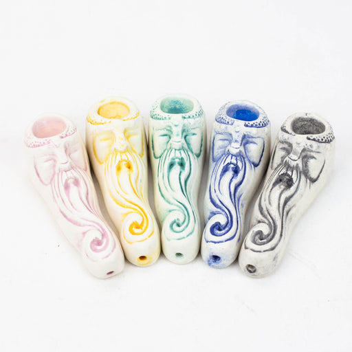 Handmade Ceramic Smoking Pipe [WIZARD/S] Ceramic Black Piranha Designs