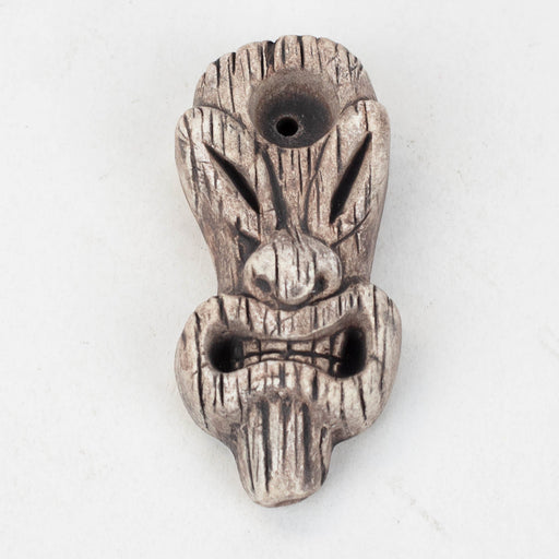 Handmade Ceramic Smoking Pipe [TIKI] Ceramic Black Piranha Designs