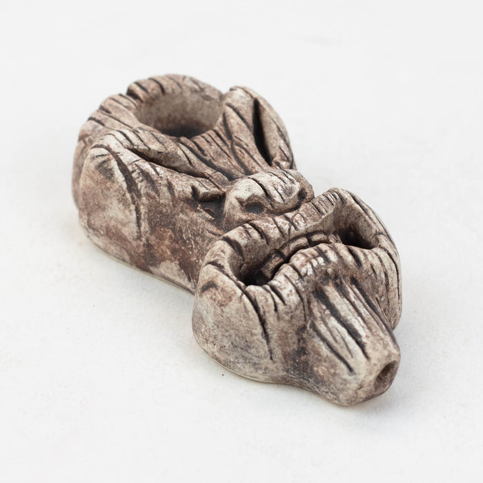 Handmade Ceramic Smoking Pipe [TIKI] Ceramic Pipe Black Piranha Designs