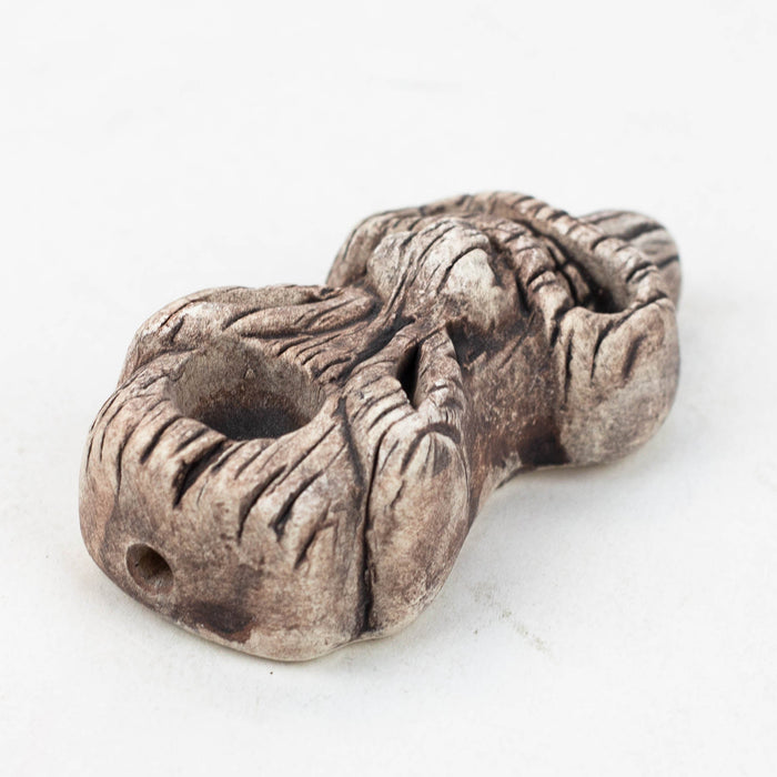 Handmade Ceramic Smoking Pipe [TIKI] Ceramic Pipe Black Piranha Designs