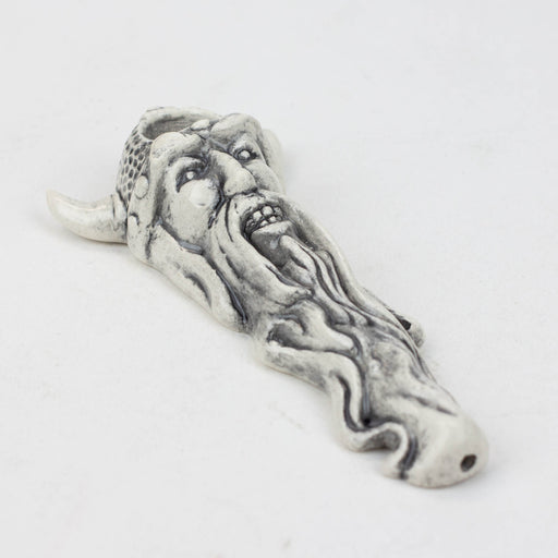 Handmade Ceramic Smoking Pipe [VIKING/L] Ceramic Black Piranha Designs