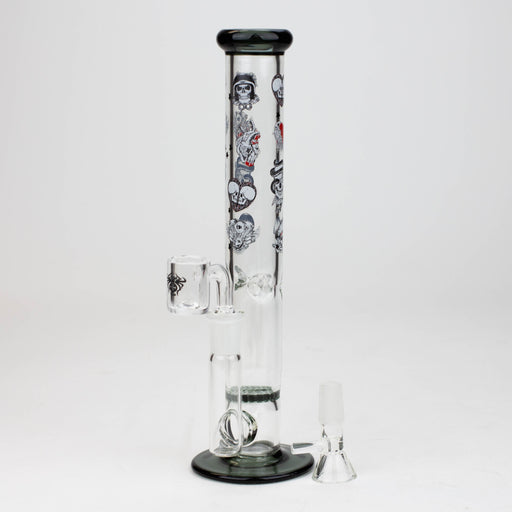 9.5" XTREME 2-1n-1 straight tube glass Bong with honeycomb diffuser [XTR300] Glass Bong Canadian Distributor Black