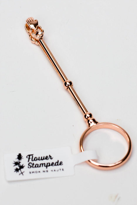 Flower Stampede Ring Roach Clip-Rose Gold - One Wholesale
