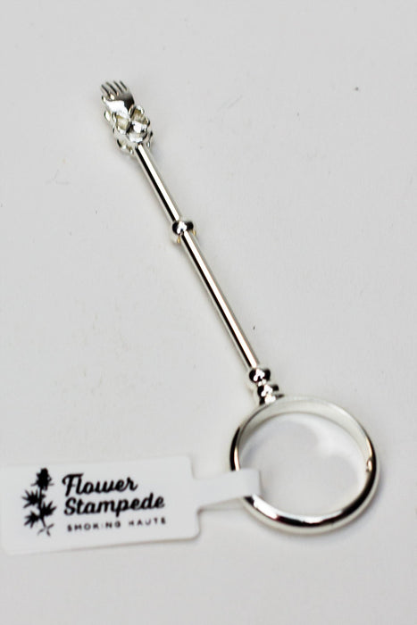 Flower Stampede Ring Roach Clip-Silver - One Wholesale