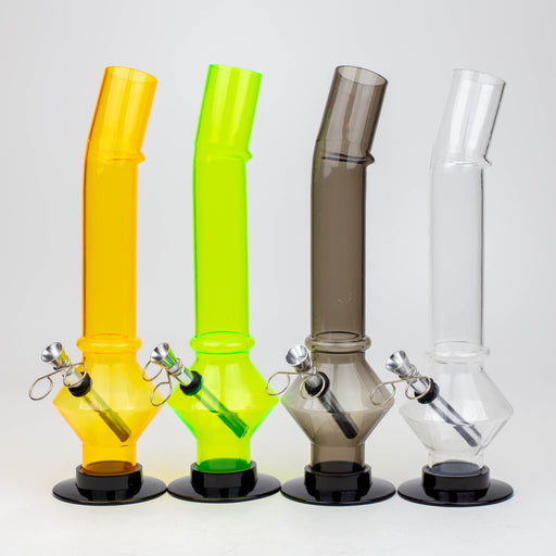 11" bent neck acrylic water pipe assorted [FP series] Beaker Bong ONE FP05