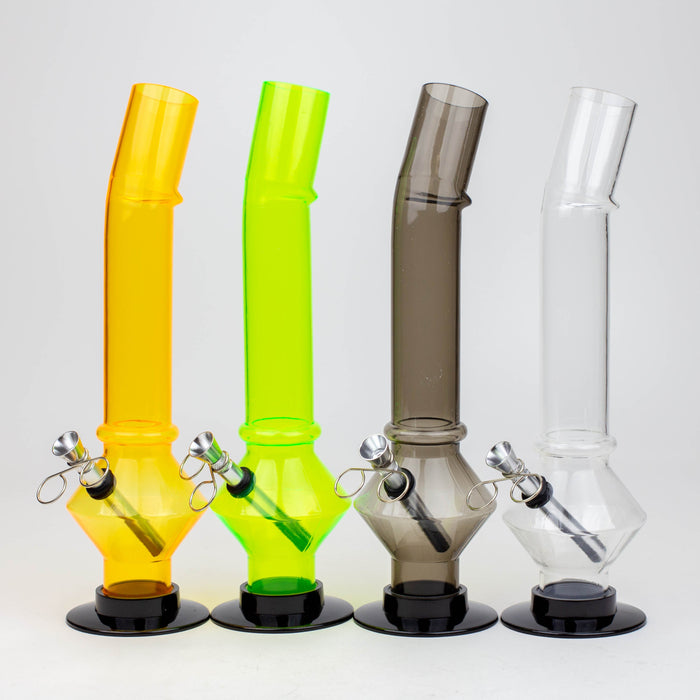 11" bent neck acrylic water pipe assorted [FP series] Beaker Bong ONE FP05
